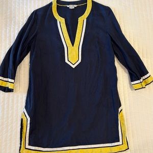 Navy and Yellow Tunic Cover Up